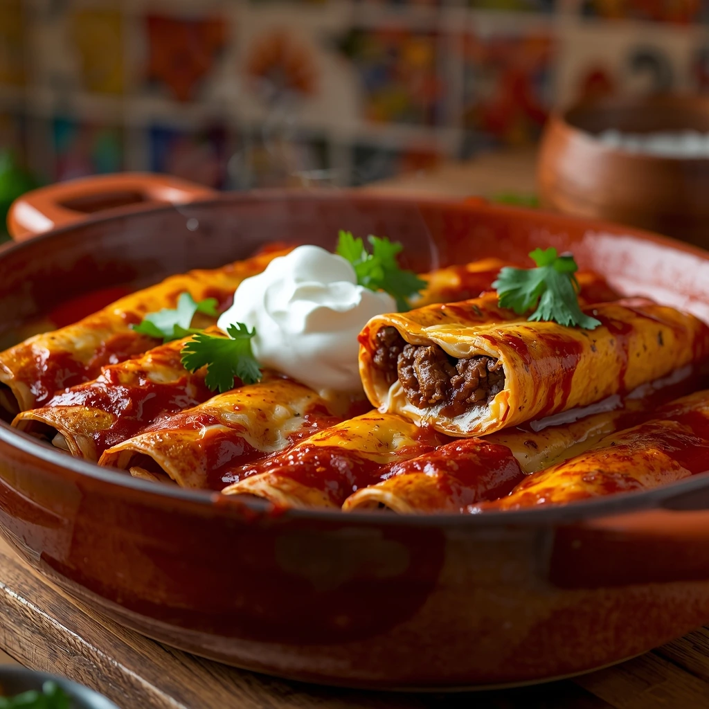 Best Beef Enchiladas with Homemade Red Sauce