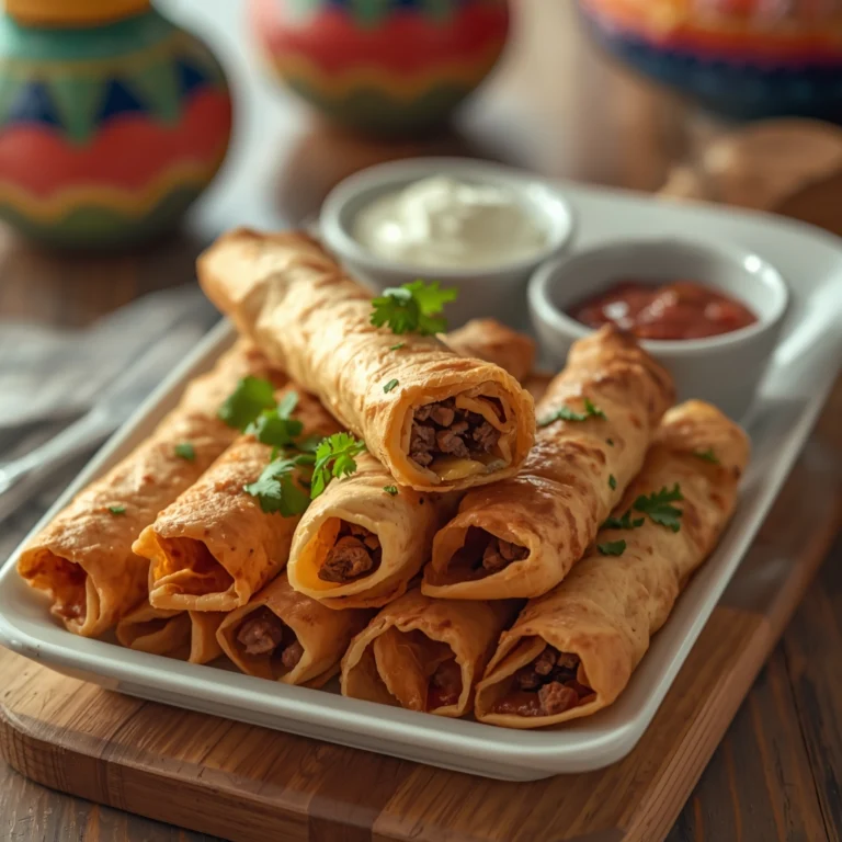 Crispy Beef Taquitos (Baked or Fried!)