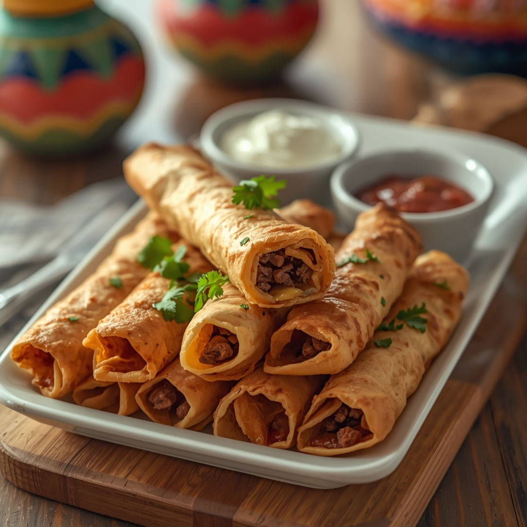 Crispy Beef Taquitos (Baked or Fried!)