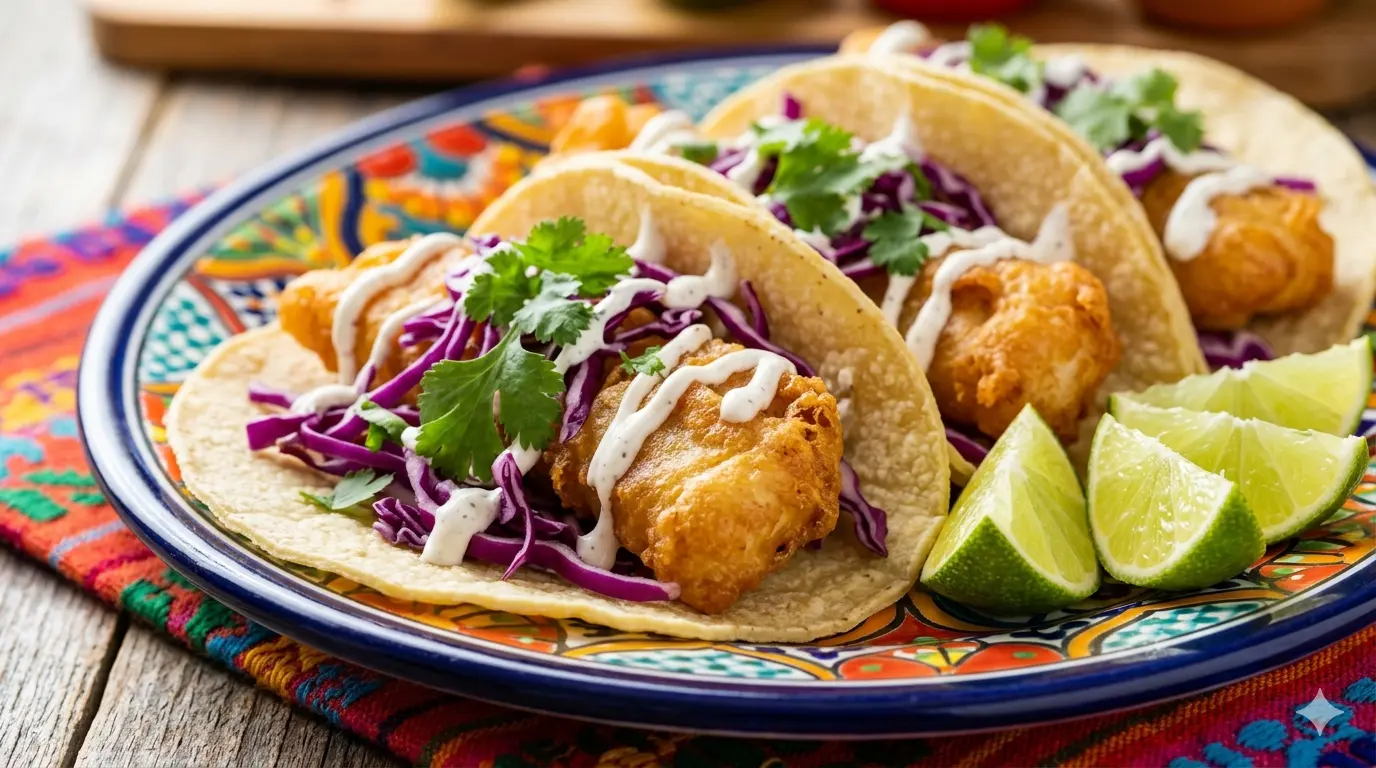 Crispy Fish Tacos with Chipotle Lime Crema