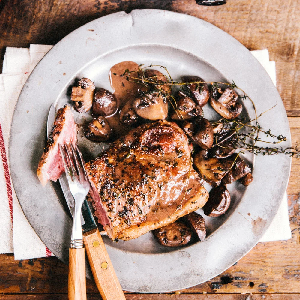 Garlic Butter Steak Bites with Mushrooms